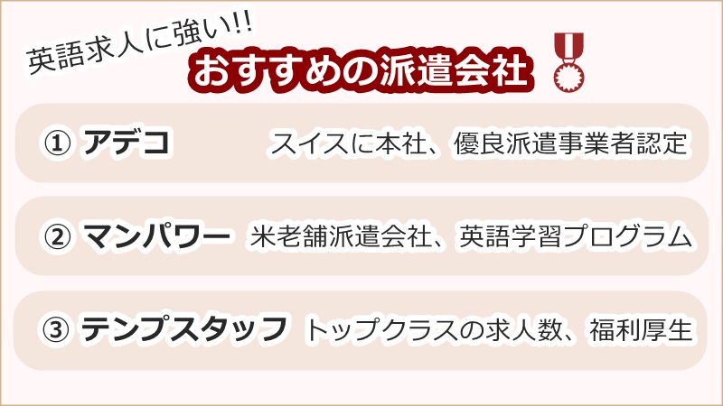 英語を活かした派遣に強い派遣会社